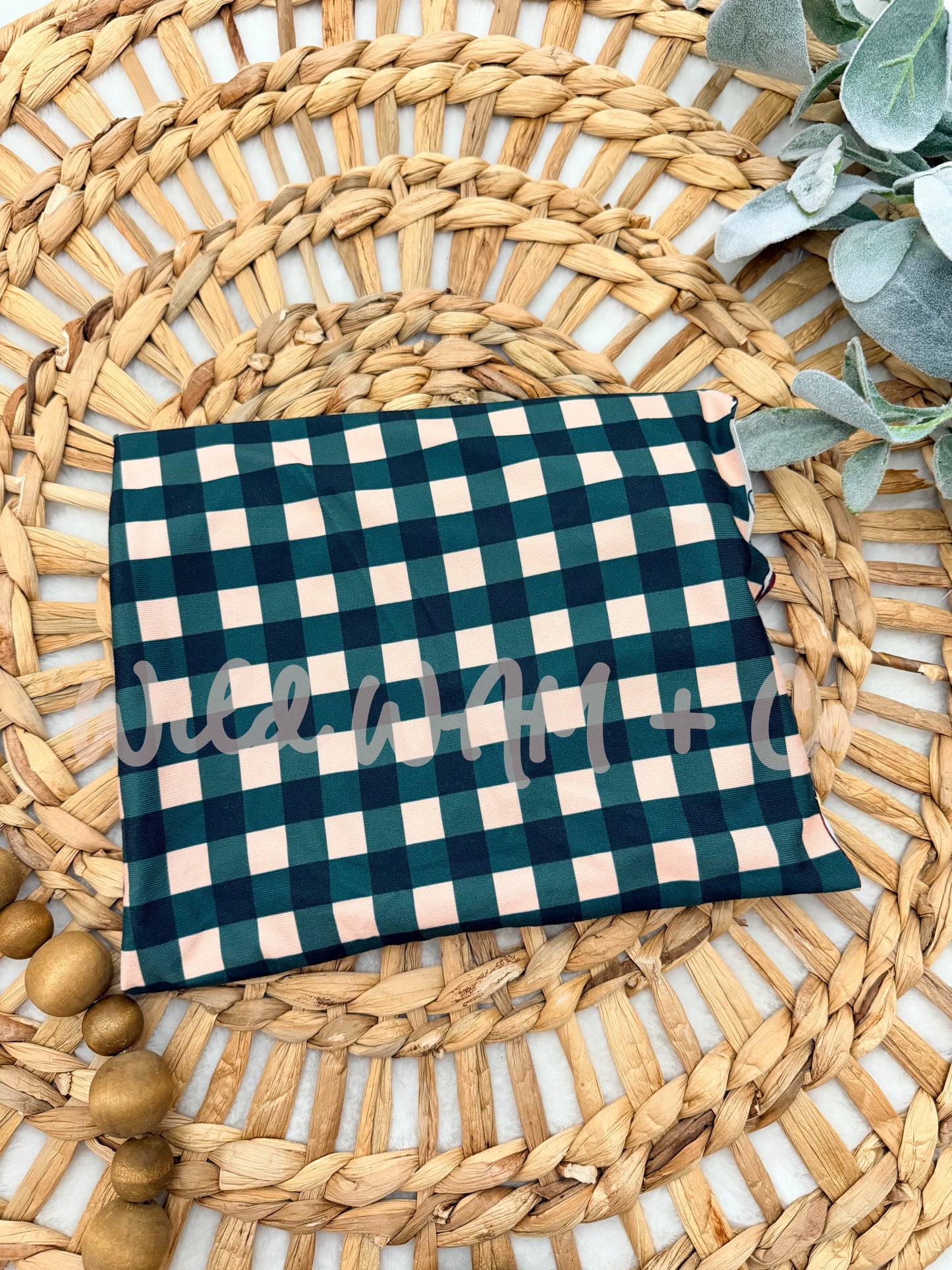 Green & cream gingham