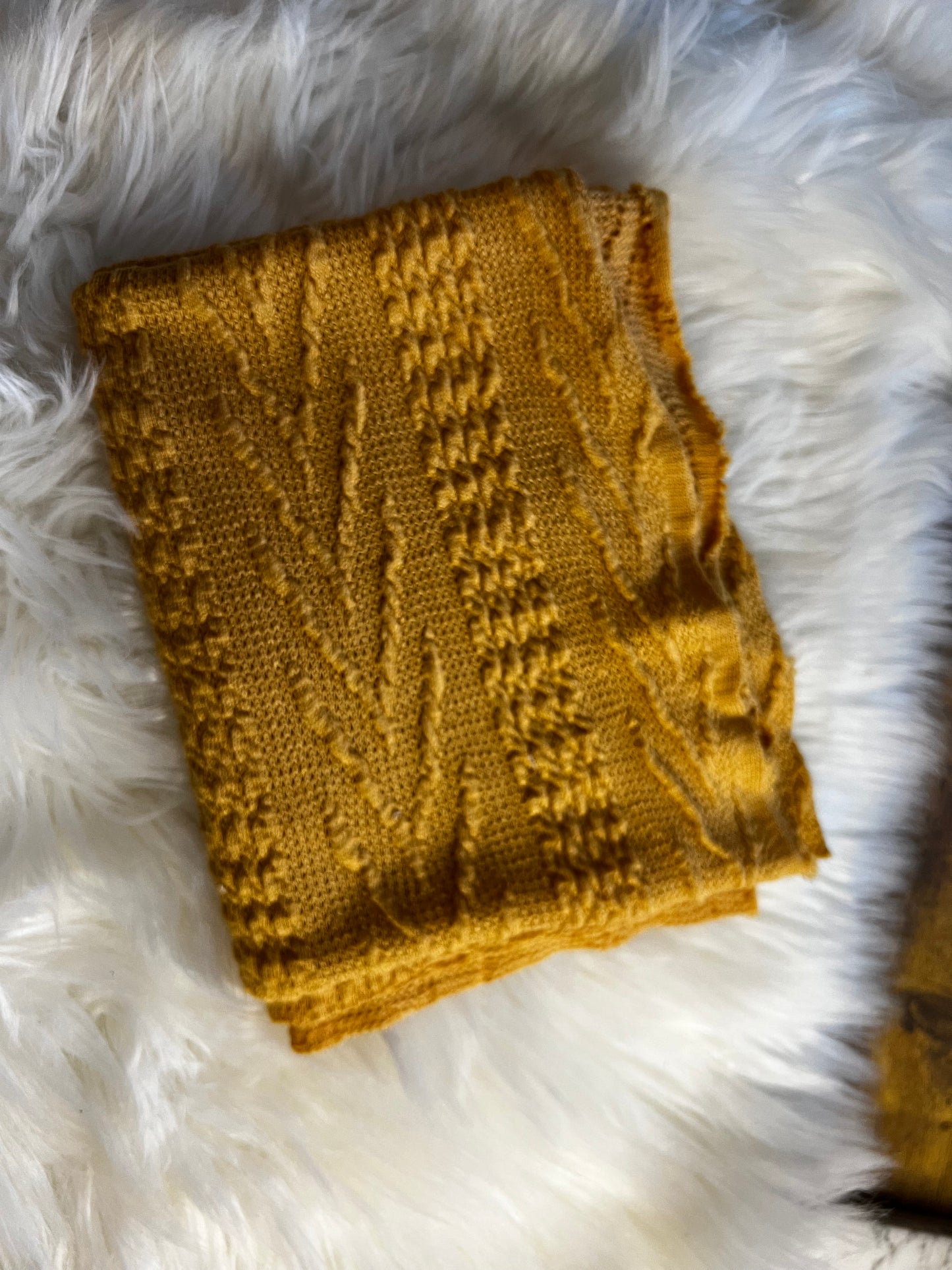 Mustard yellow cable knit