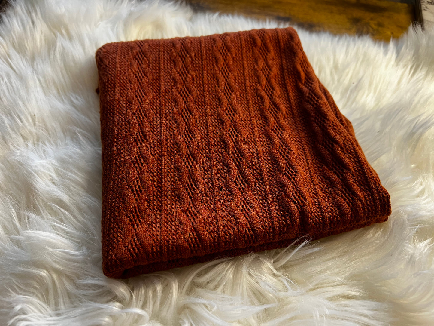 Rust cable knit
