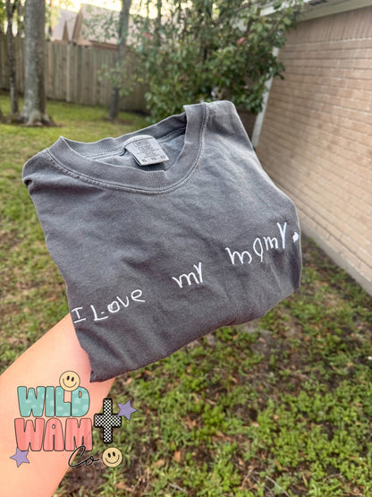 Handwritten embroidery