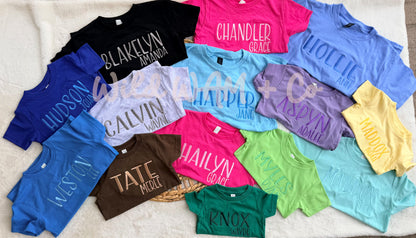 Monochrome name tees