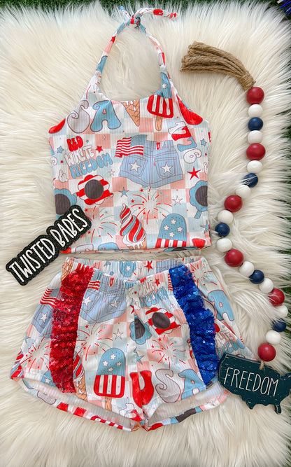 Red Sequins mesh
