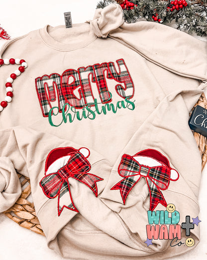Merry Christmas Appliqué (WITH side bow)