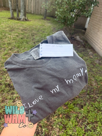 Handwritten embroidery