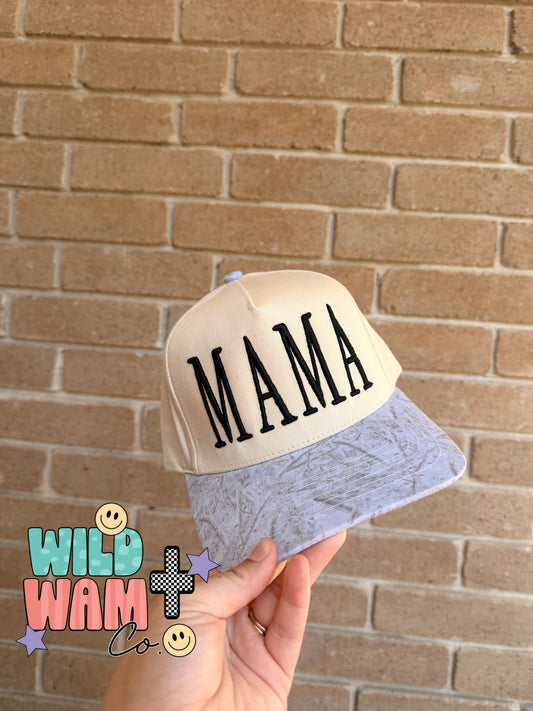 Mama white camo hat