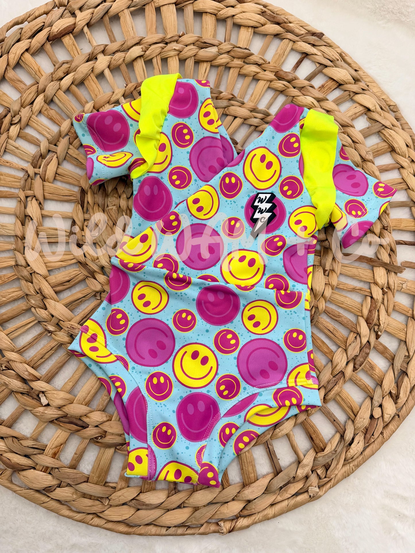 Neon smiley faces