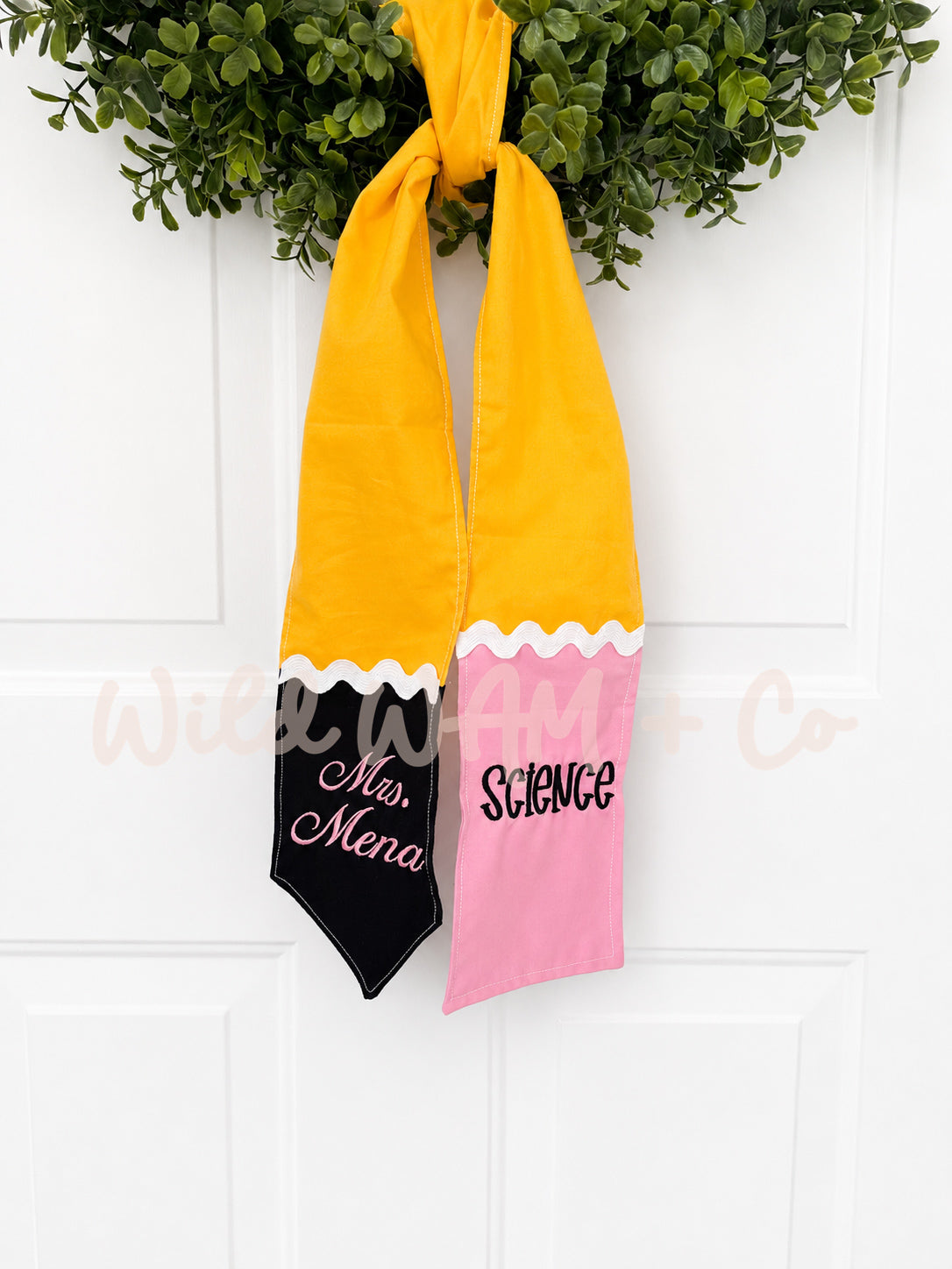 Pencil wreath Sash