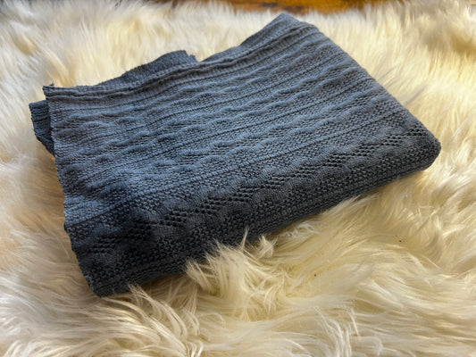 Blue cable knit