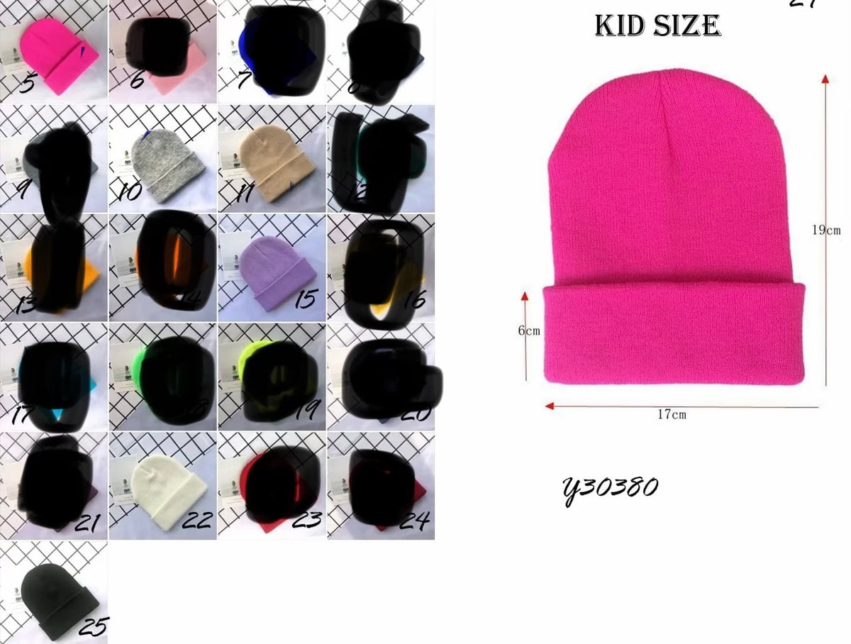 Kids Custom Leather Patch Beanies